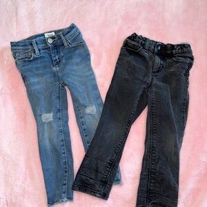 Old Navy Blue Denim & Black Jeans Kids Twin Pair